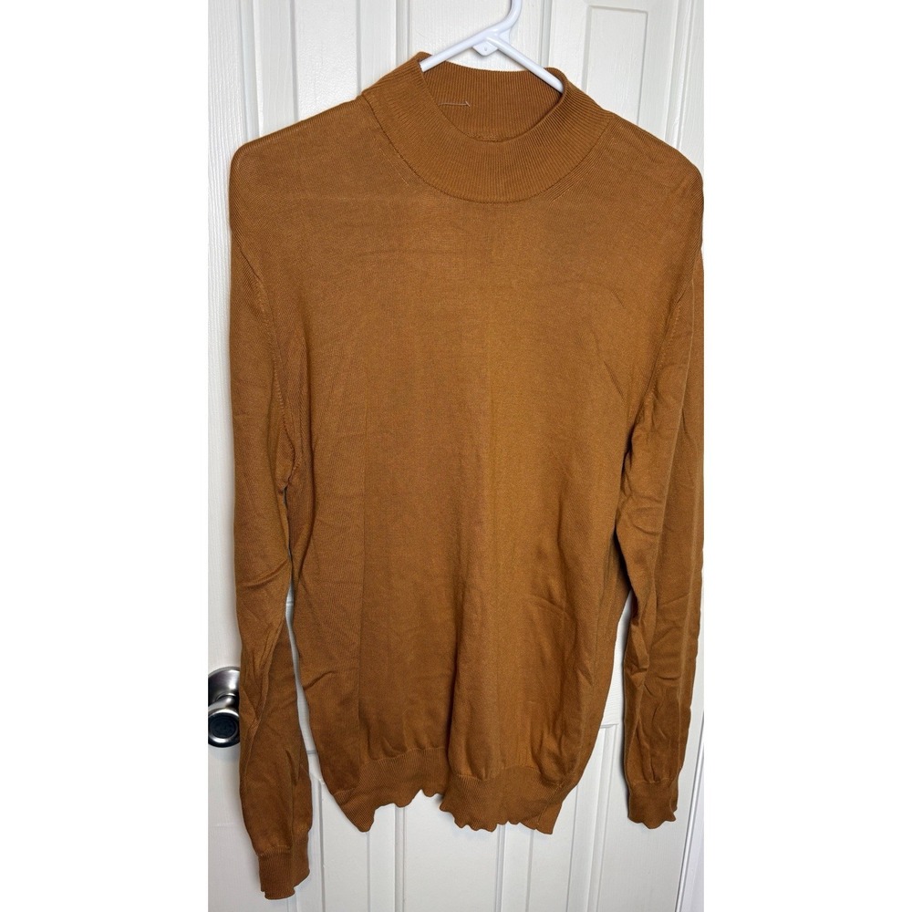 Murano by Raffi Mens Turtleneck Sweater Long Sleeve Cotton Modal Knit